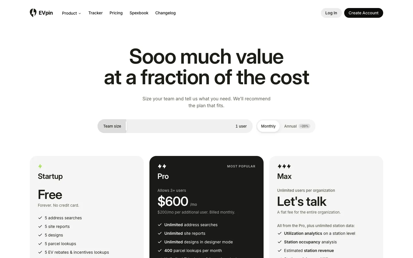evpin.com - Pricing Screenshot Preview