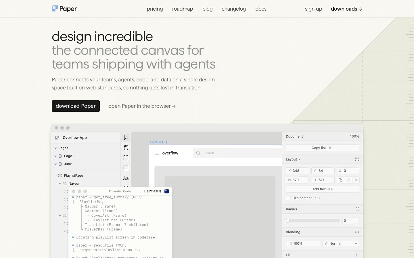 paper.design - Landing Screenshot Preview