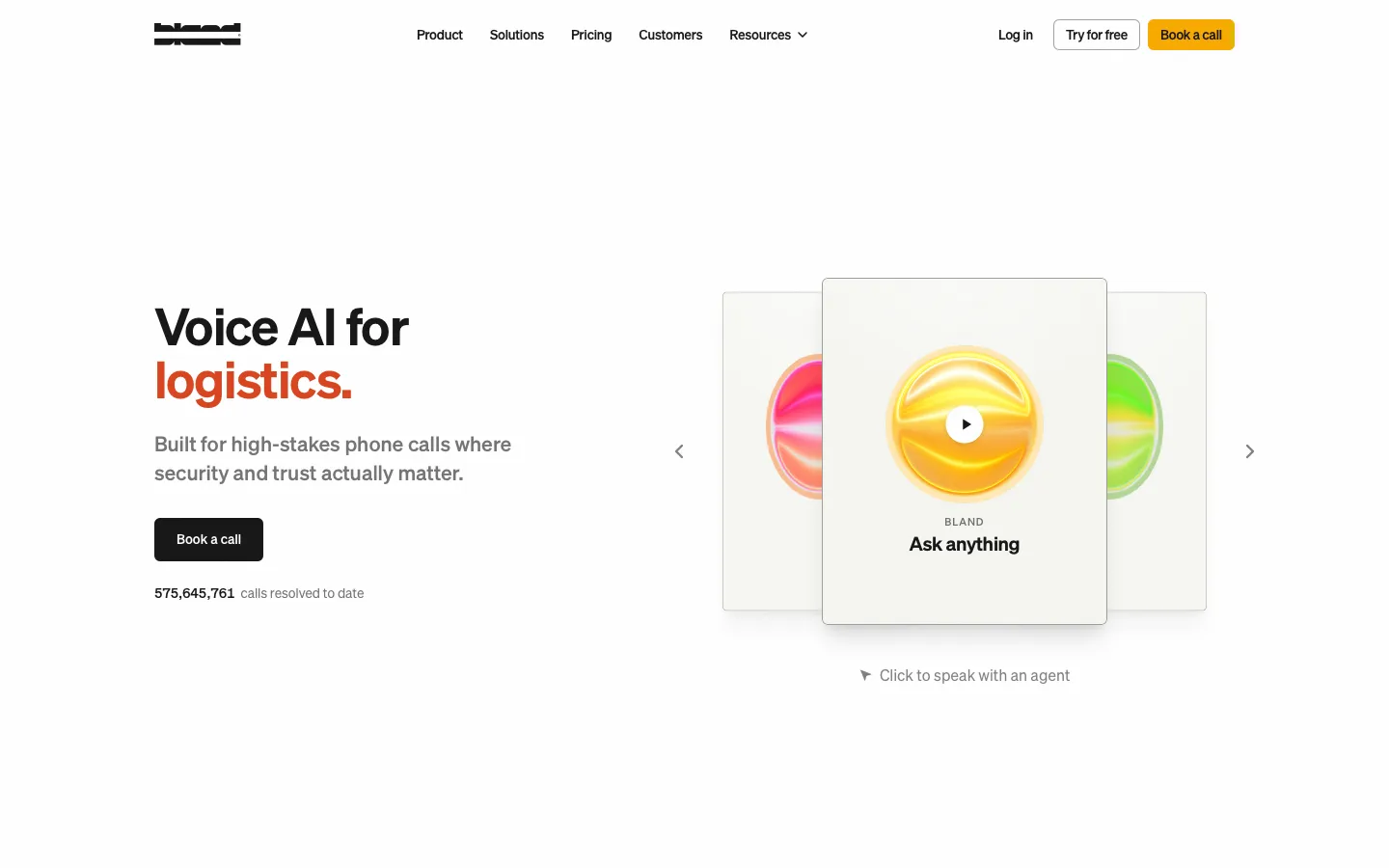 bland.ai - Landing Screenshot Preview