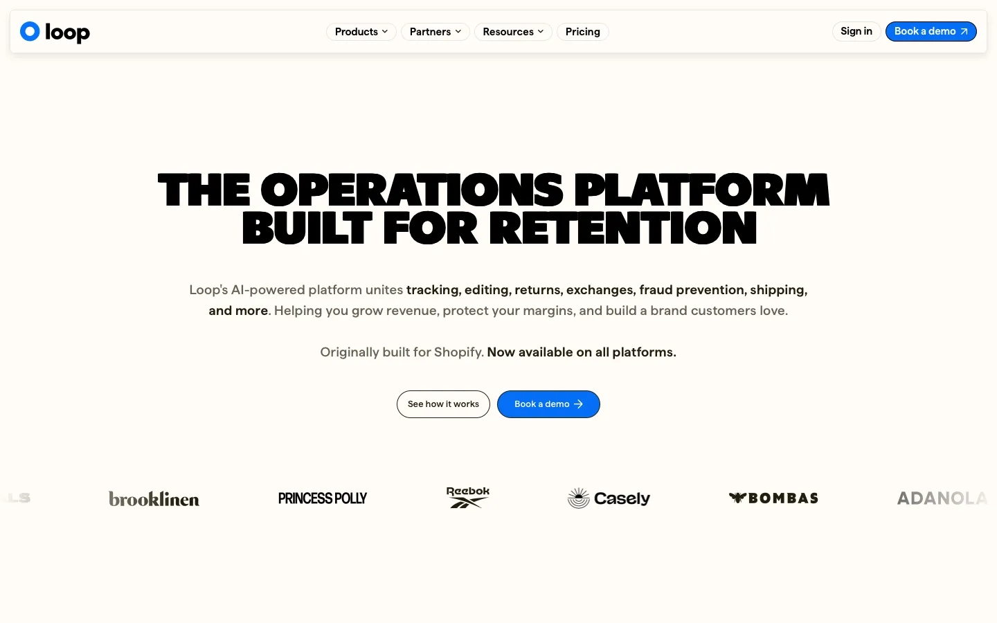 loopreturns.com - Landing Screenshot Preview