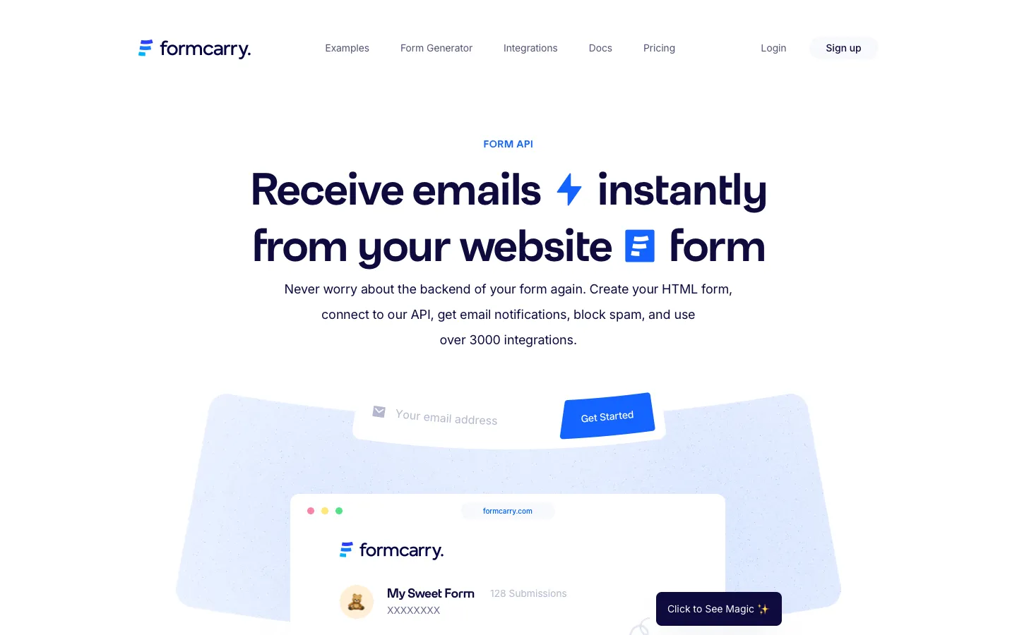 formcarry.com - Landing Screenshot Preview