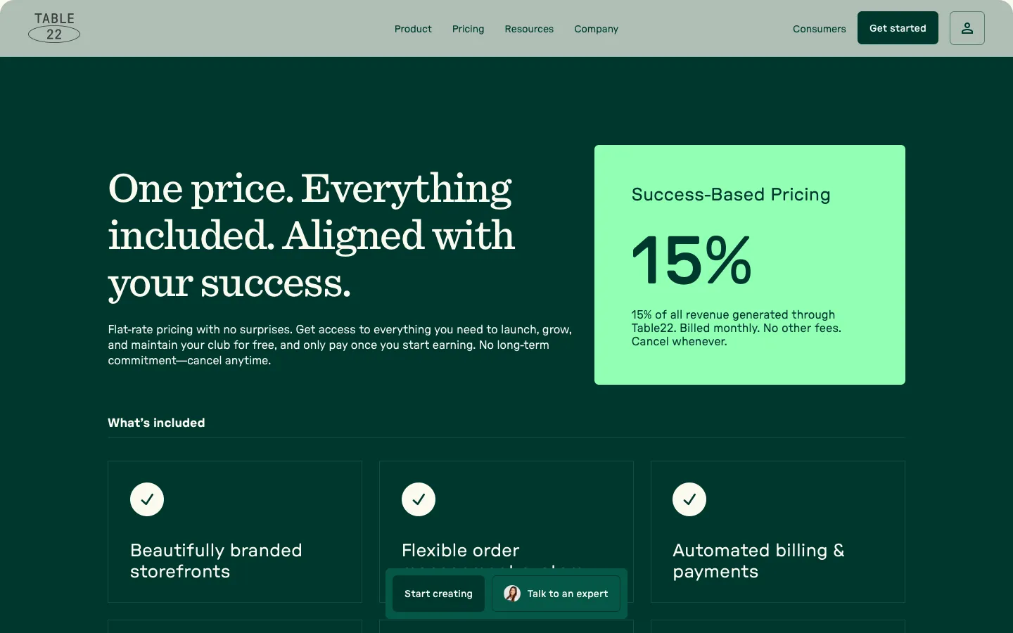 table22.com - Pricing Screenshot Preview
