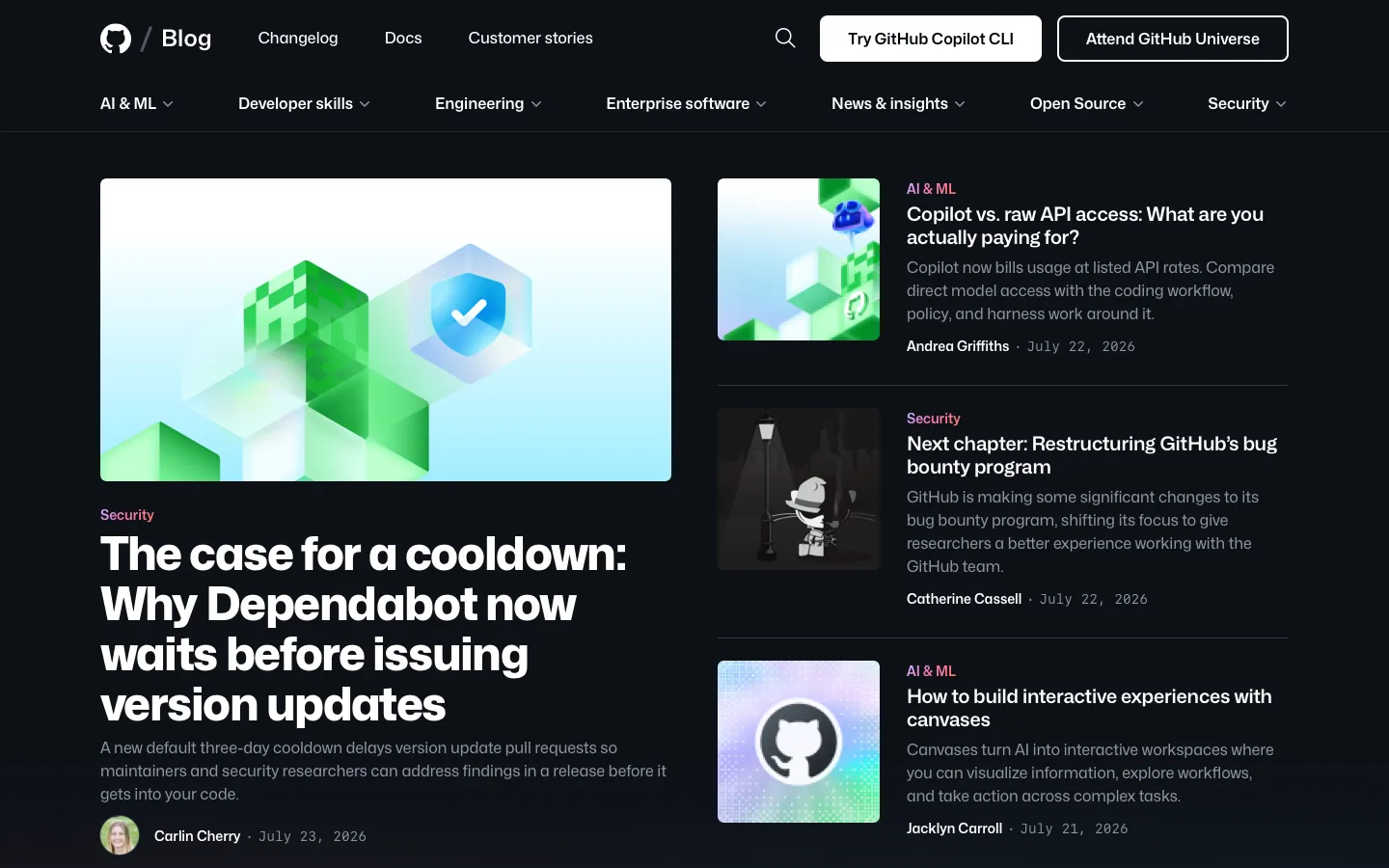 github.blog - Blog Screenshot Preview