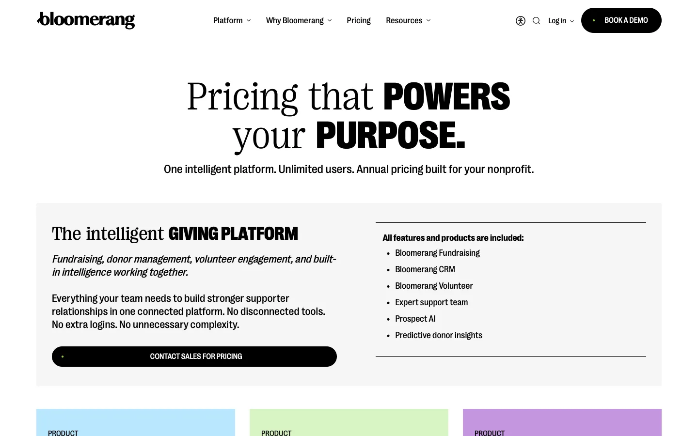 bloomerang.co - Pricing Screenshot Preview