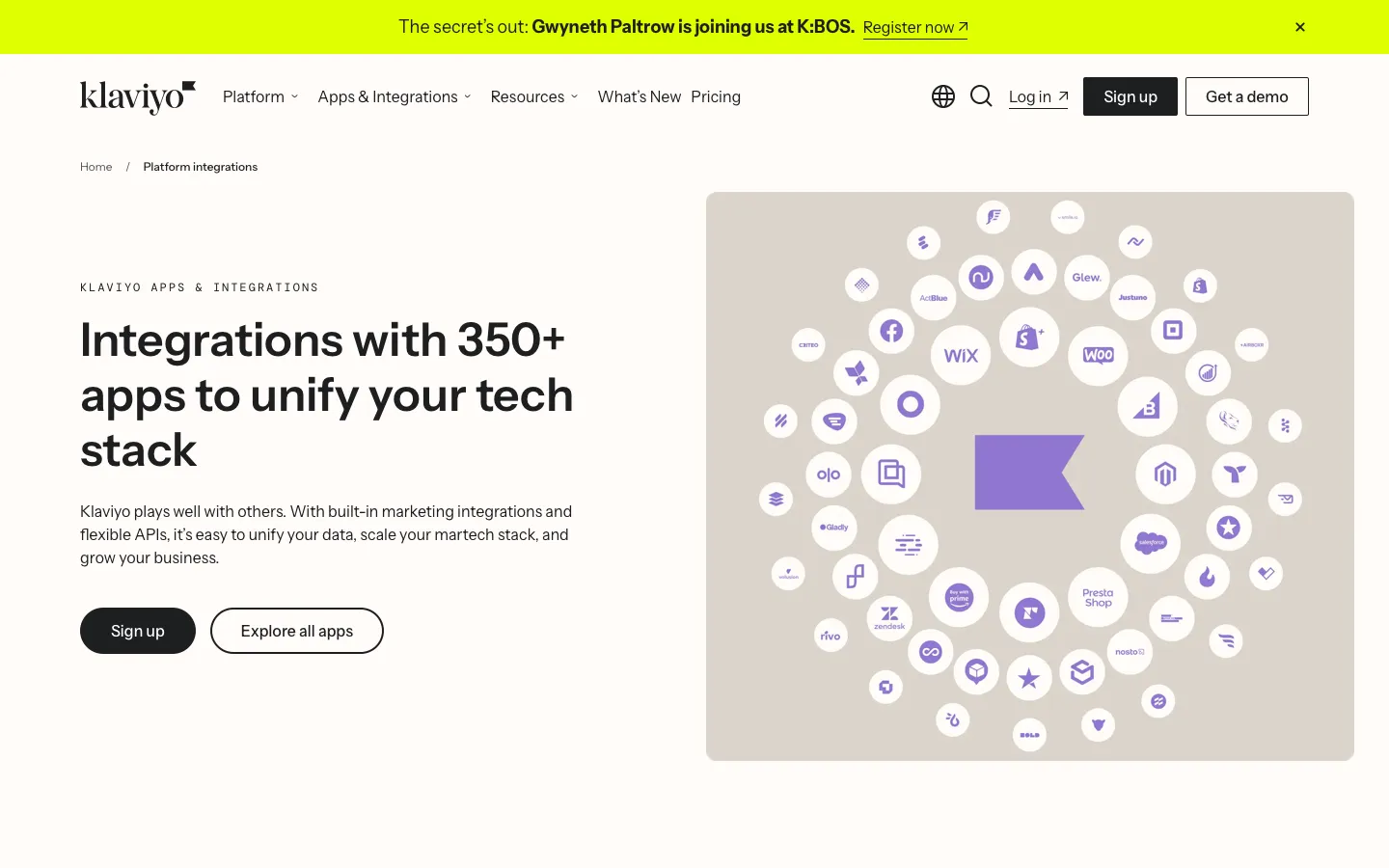 klaviyo.com - Integrations Screenshot Preview
