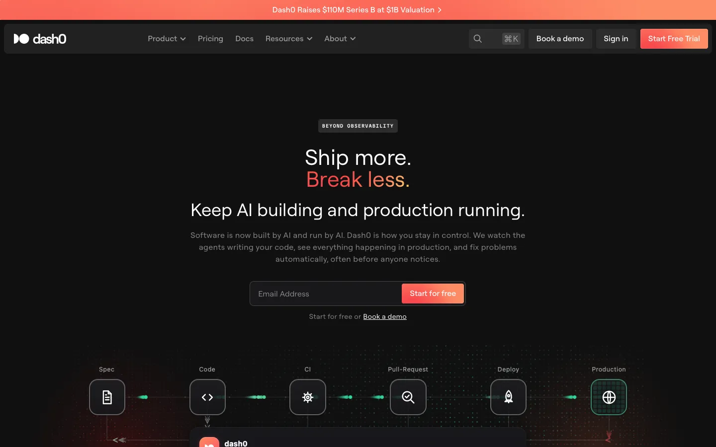 dash0.com - Landing Screenshot Preview