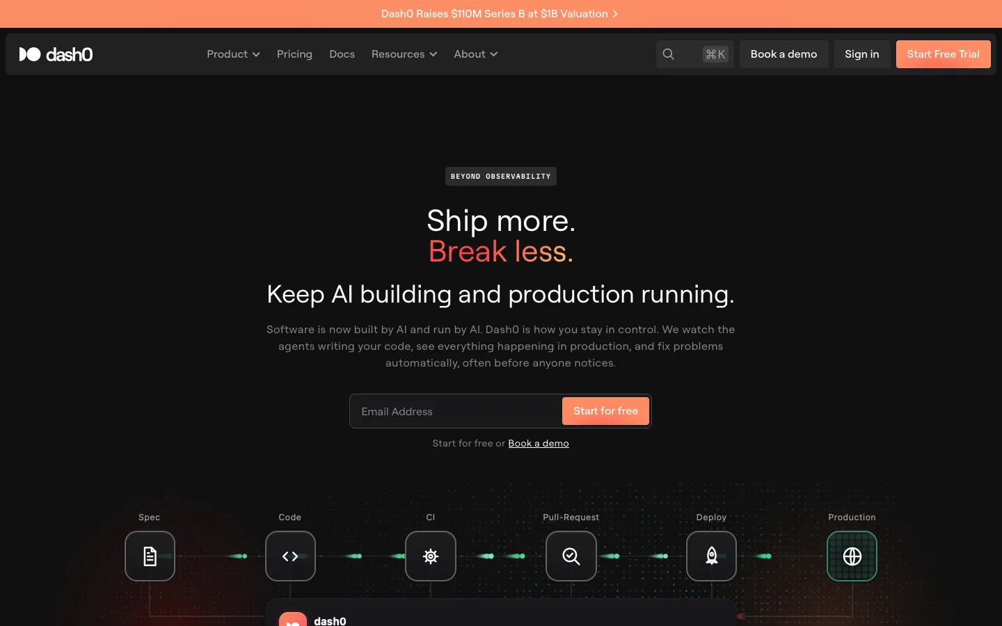 dash0.com - Landing Screenshot Preview