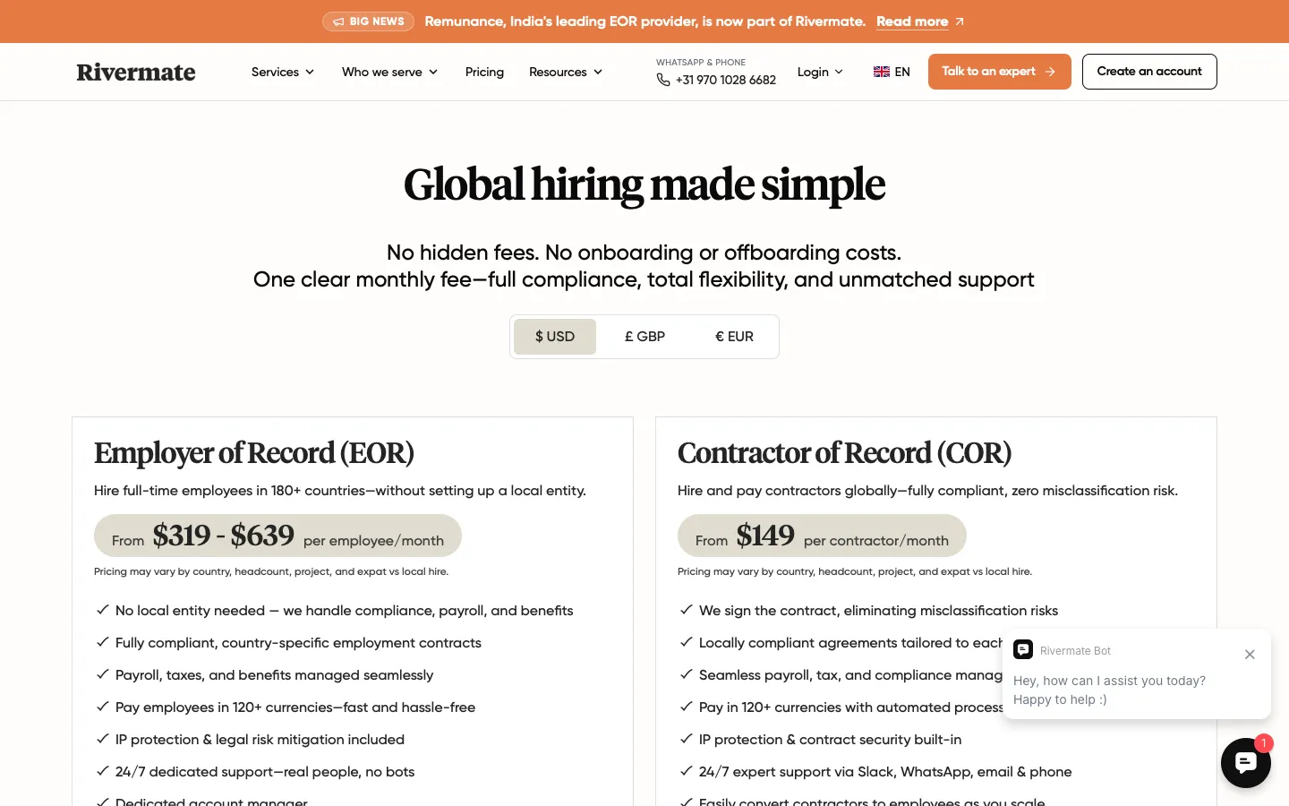rivermate.com - Pricing Screenshot Preview