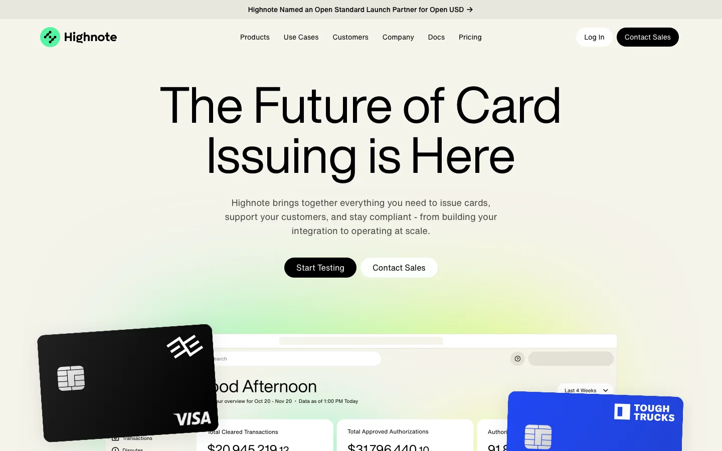 highnote.com - Product Screenshot Preview