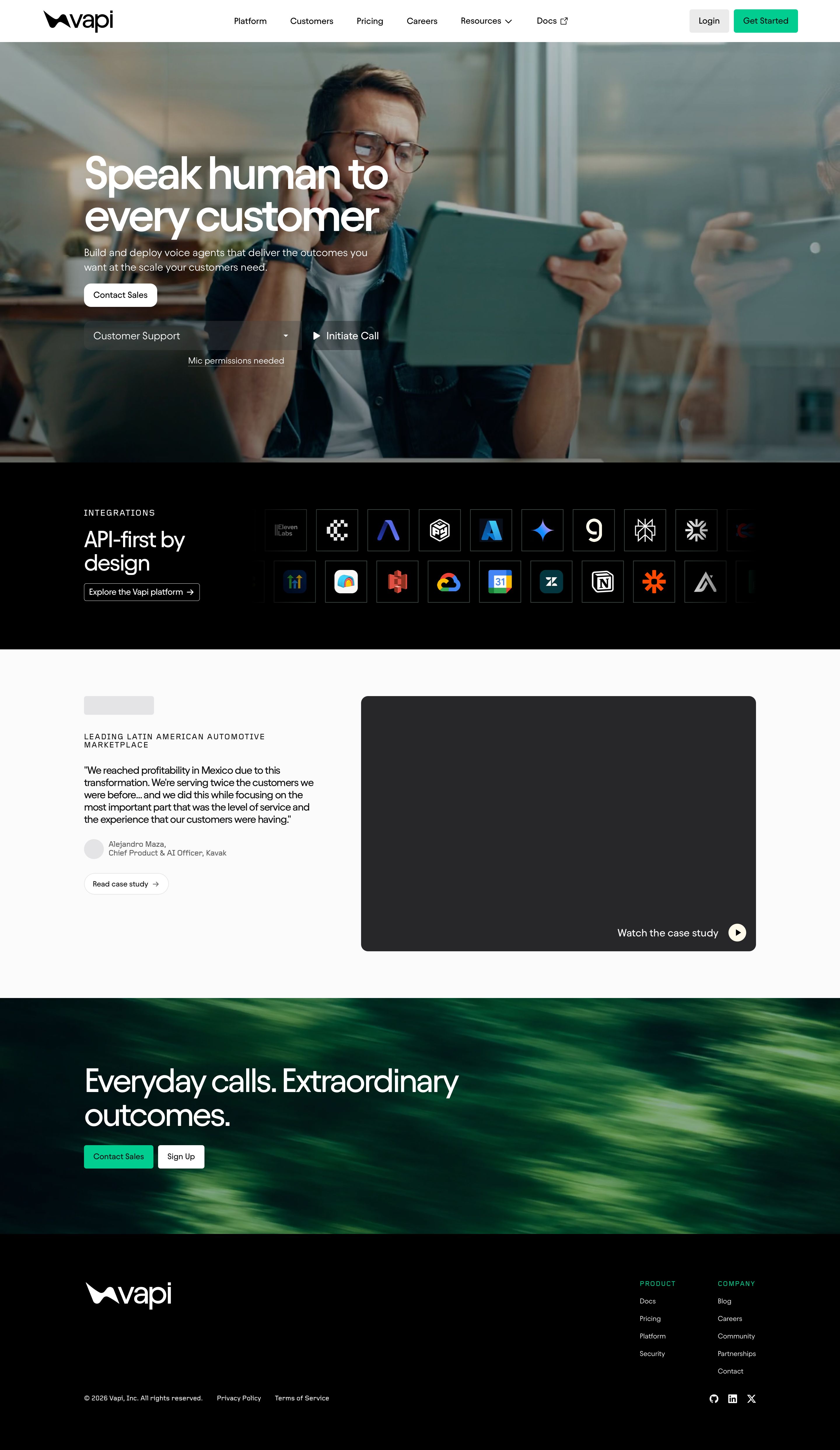 vapi.ai - Vapi - Build Advanced Voice AI Agents - Desktop - Wed Jul 29 2026 19:32:25 GMT+0000 (Coordinated Universal Time) Screenshot
