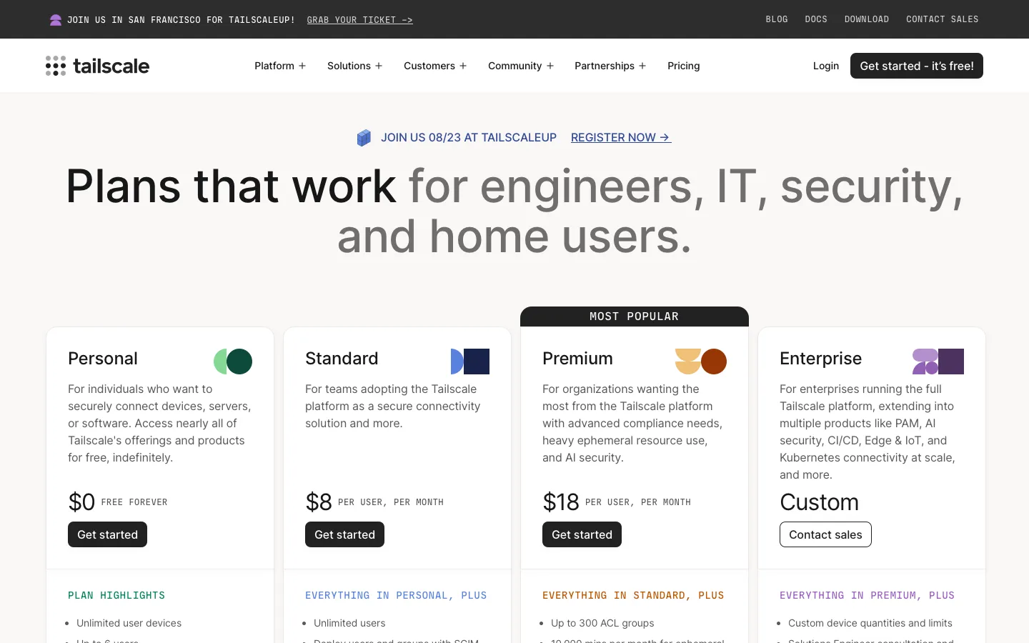 tailscale.com - Pricing Screenshot Preview