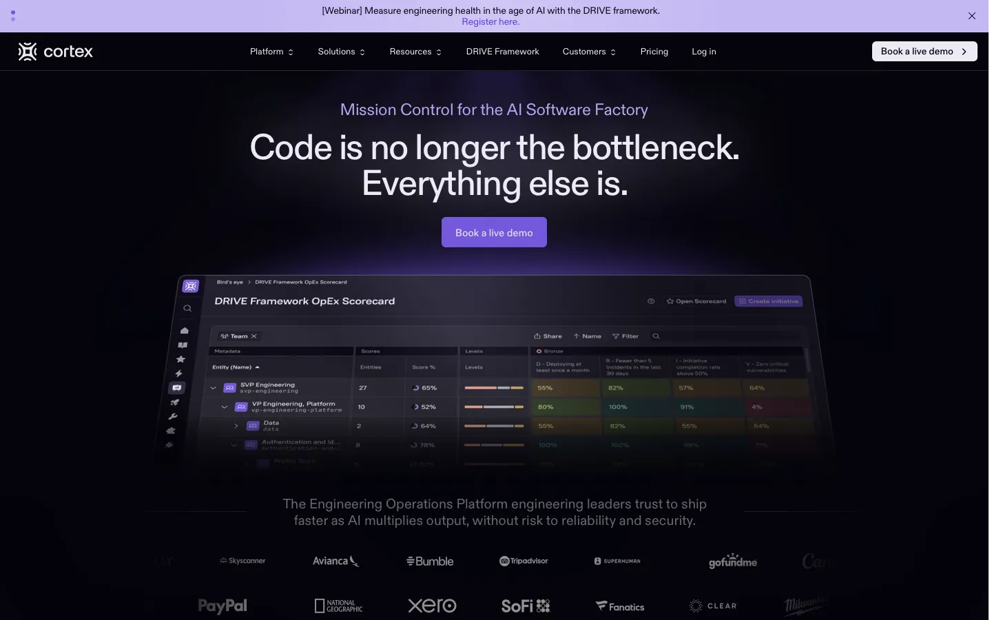 cortex.io - Landing Screenshot Preview