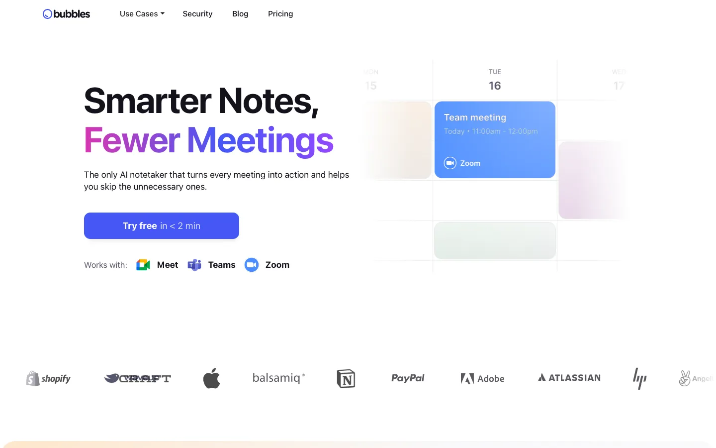 usebubbles.com - Landing Screenshot Preview