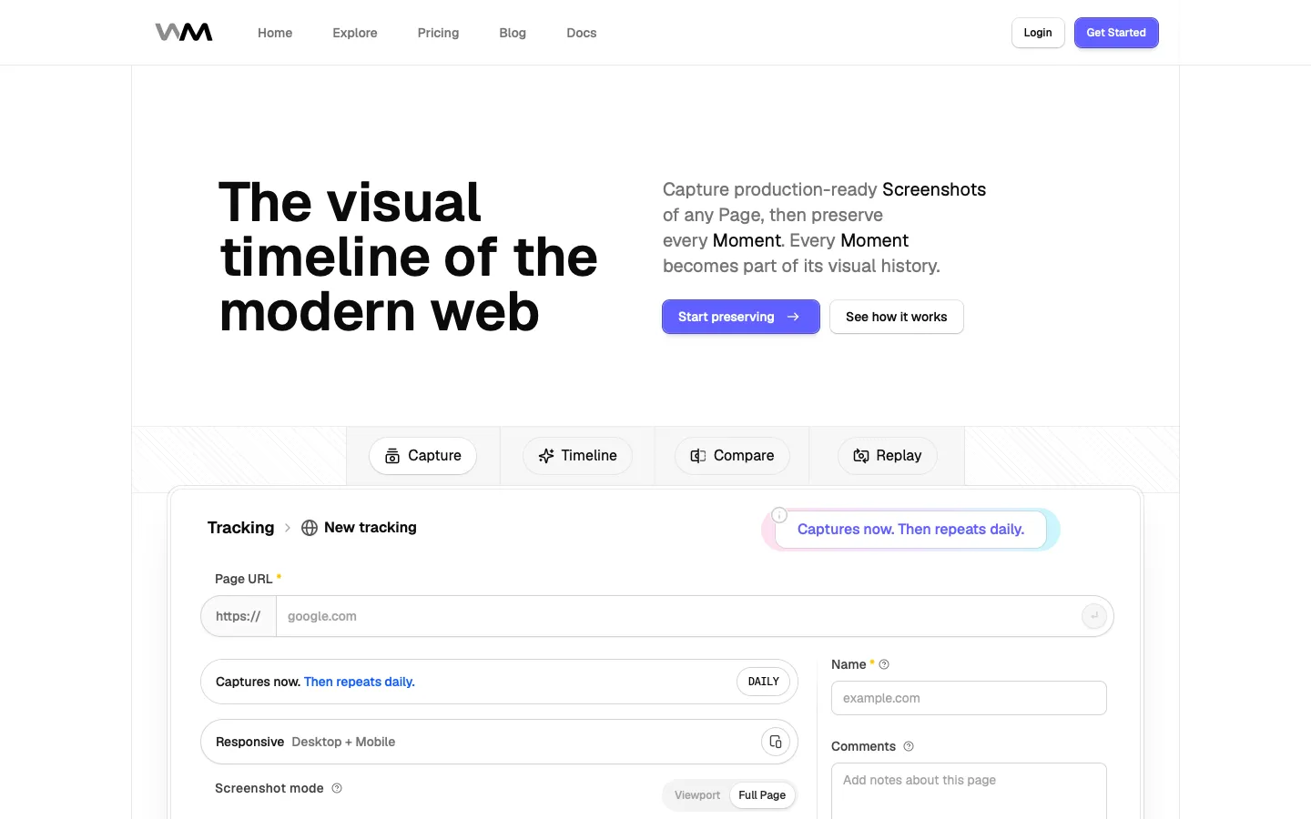 webmoment.app - home Screenshot Preview