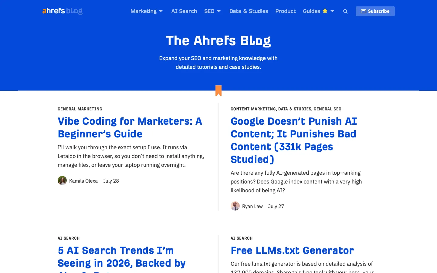 ahrefs.com - Blog Screenshot Preview