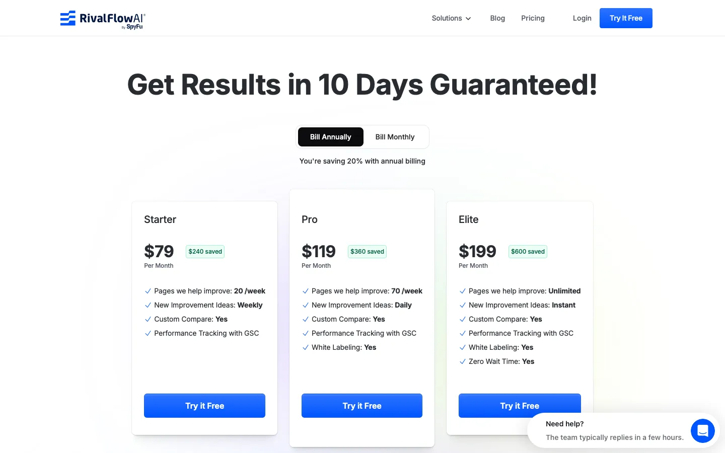 rivalflow.com - Pricing Screenshot Preview