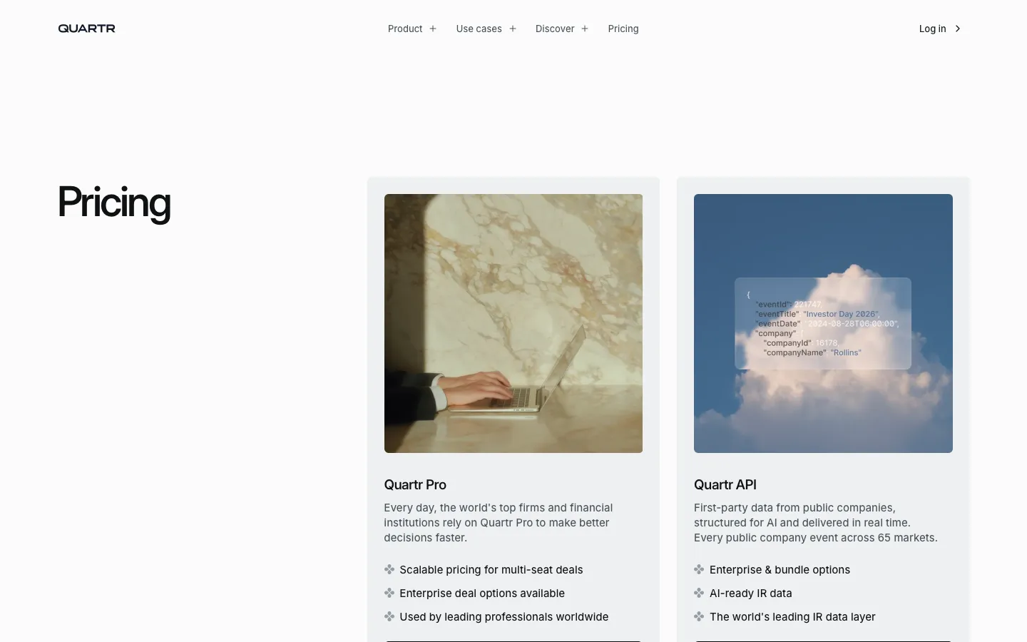 quartr.com - Pricing Screenshot Preview