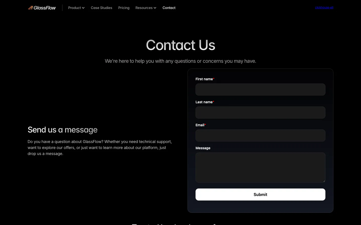 glassflow.dev - Contact Screenshot Preview