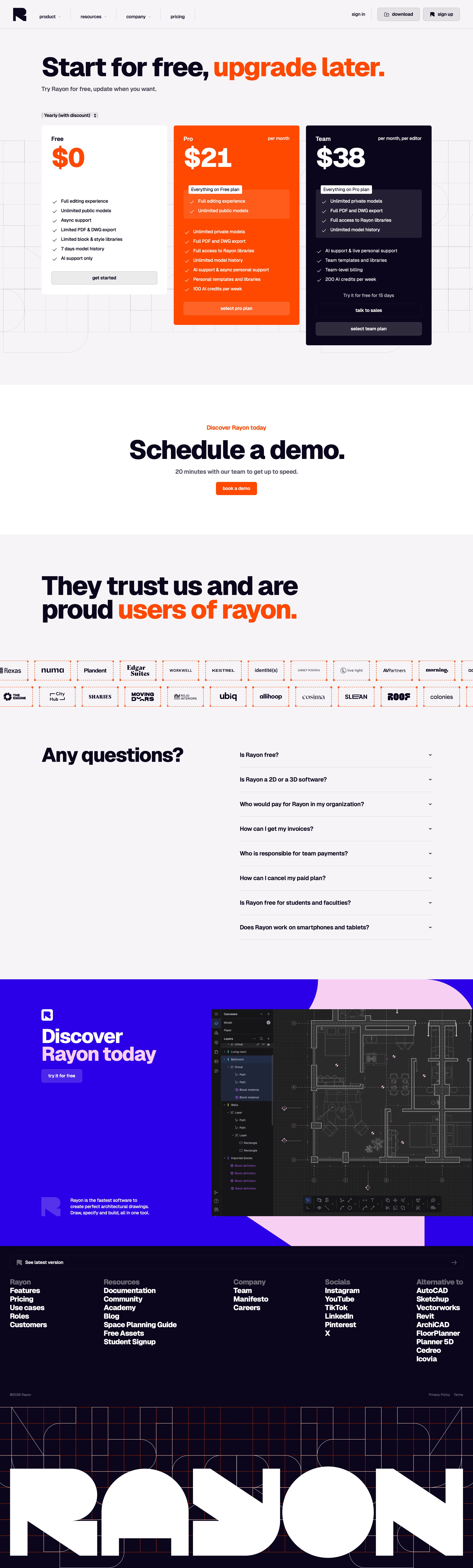 rayon.design - Pricing | Rayon - Desktop - Tue Jul 28 2026 04:03:51 GMT+0000 (Coordinated Universal Time) Screenshot