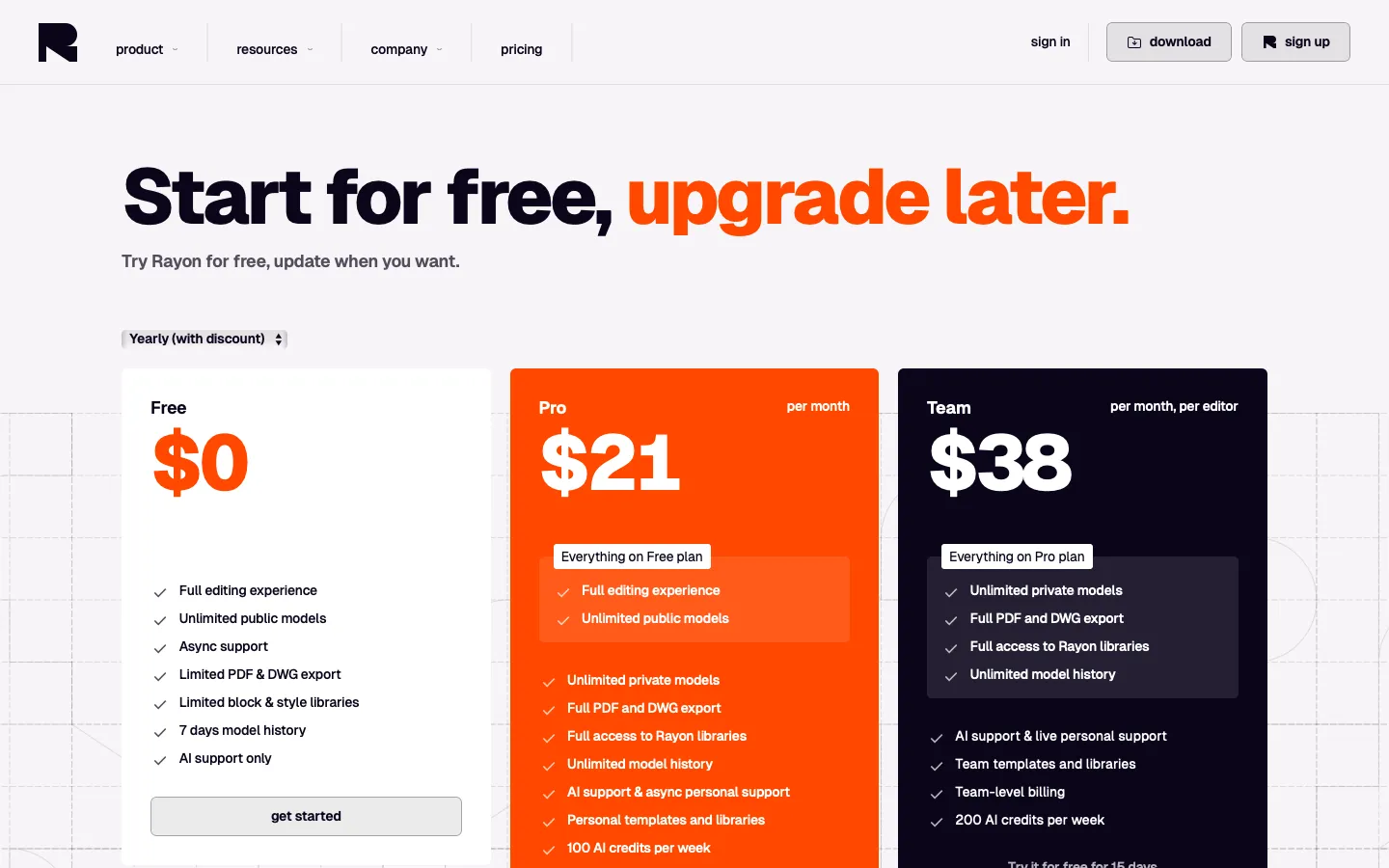 rayon.design - Pricing Screenshot Preview