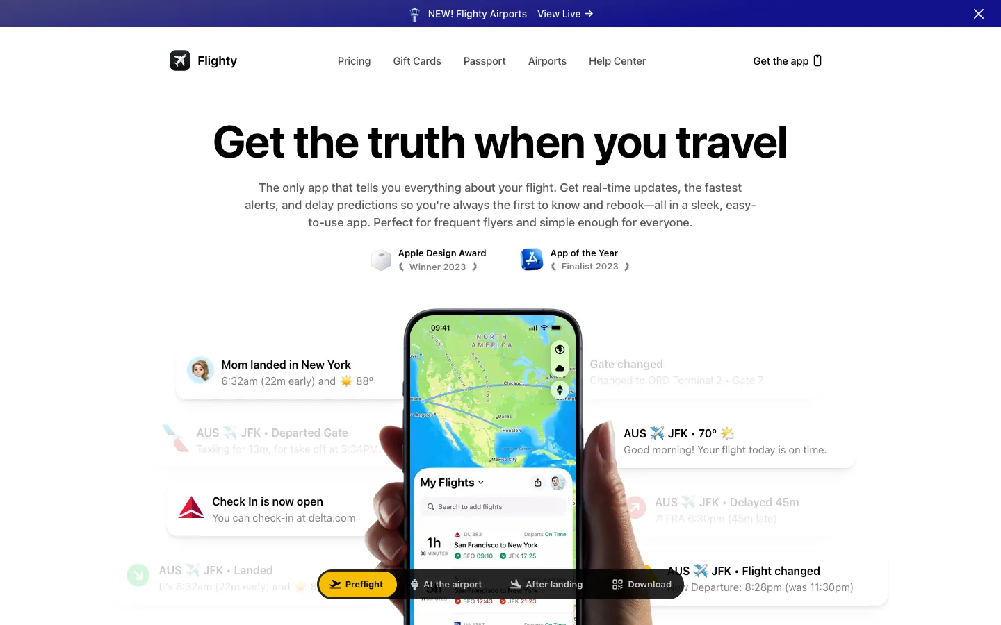 flighty.com - Landing Screenshot Preview