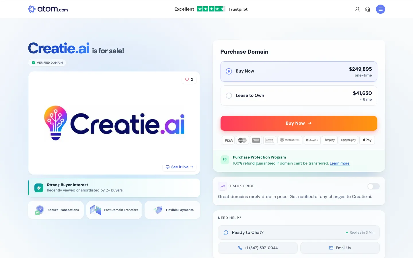 creatie.ai - Landing Screenshot Preview