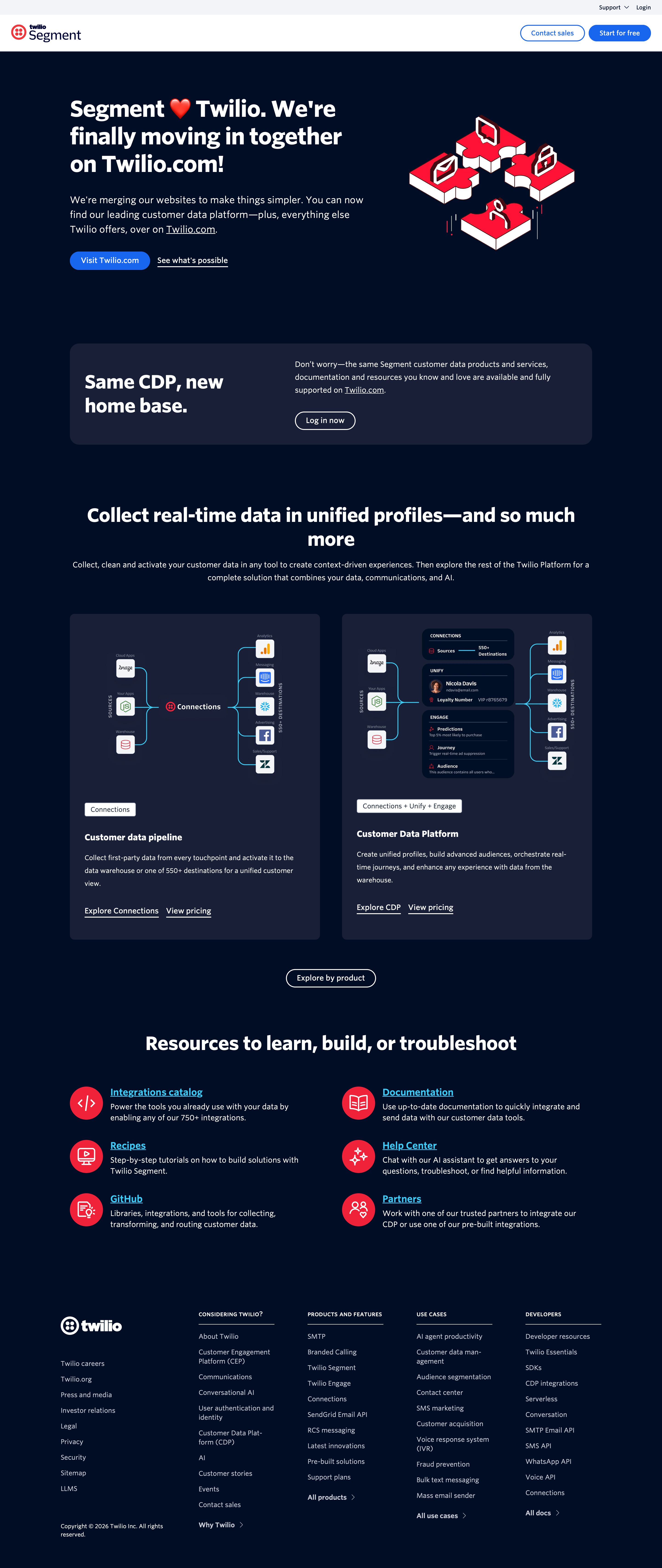 segment.com - Twilio Segment Customer Data Platform | Twilio - Desktop - Sun Aug 02 2026 16:25:58 GMT+0000 (Coordinated Universal Time) Screenshot