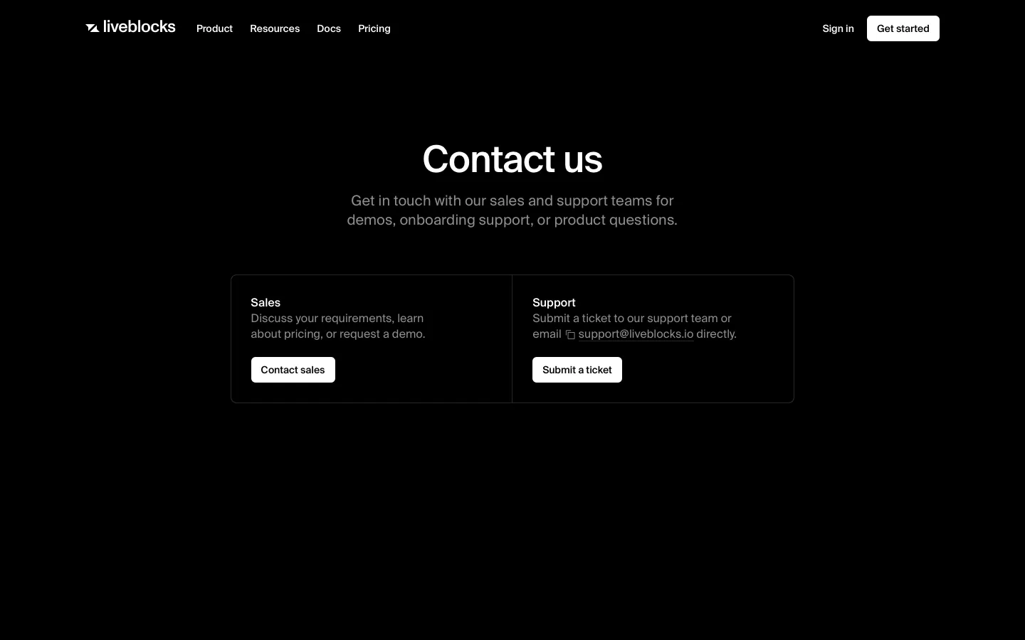 liveblocks.io - Contact Screenshot Preview