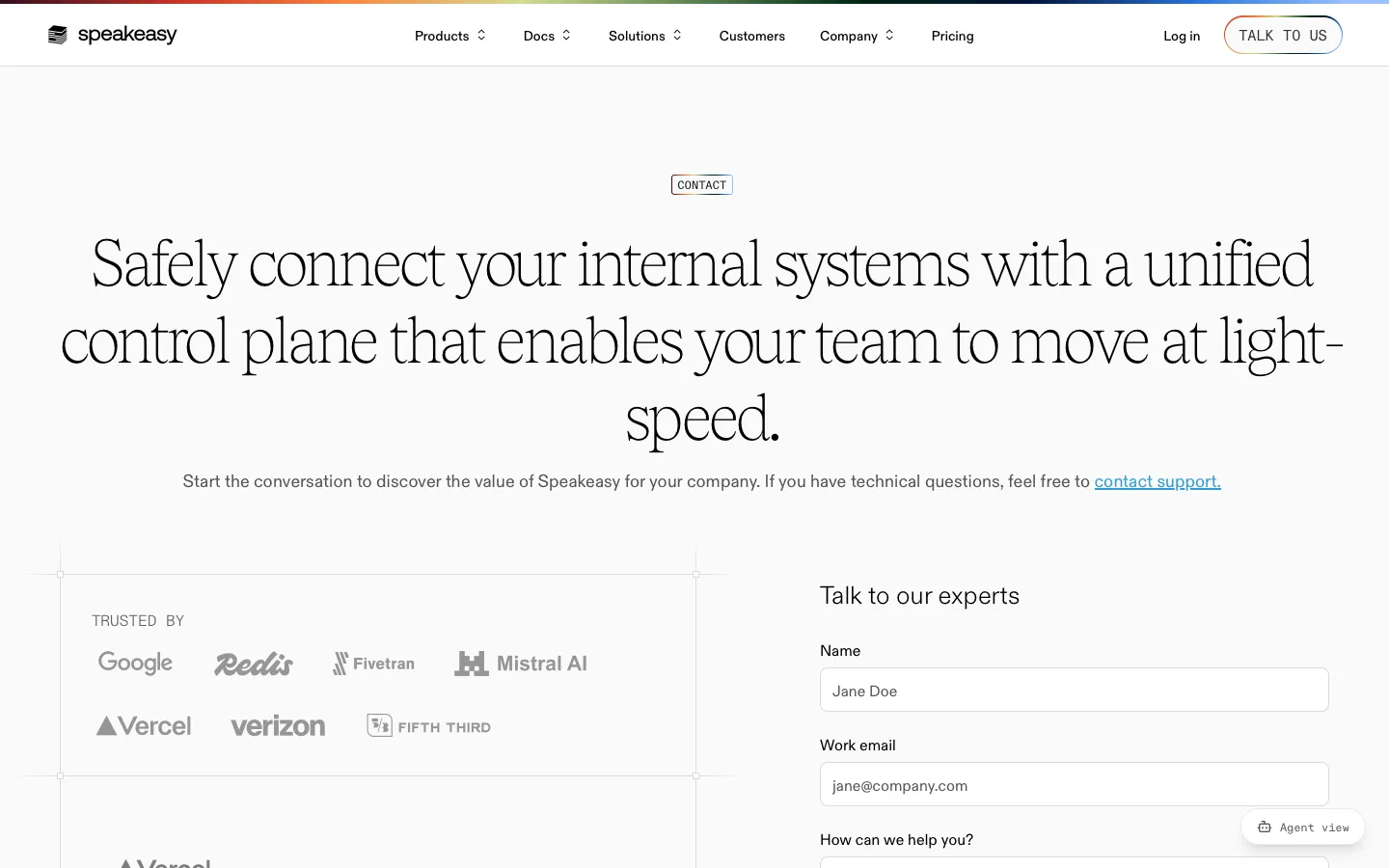 speakeasy.com - Contact Screenshot Preview