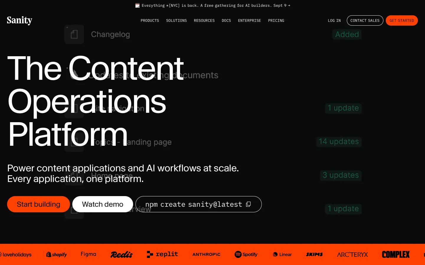sanity.io - Landing Screenshot Preview