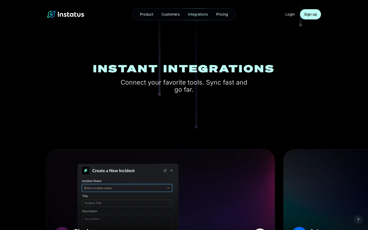 instatus.com - Integrations Screenshot Preview