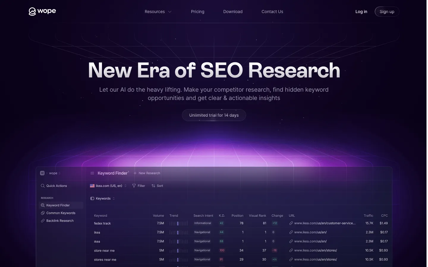 wope.com - Landing Screenshot Preview