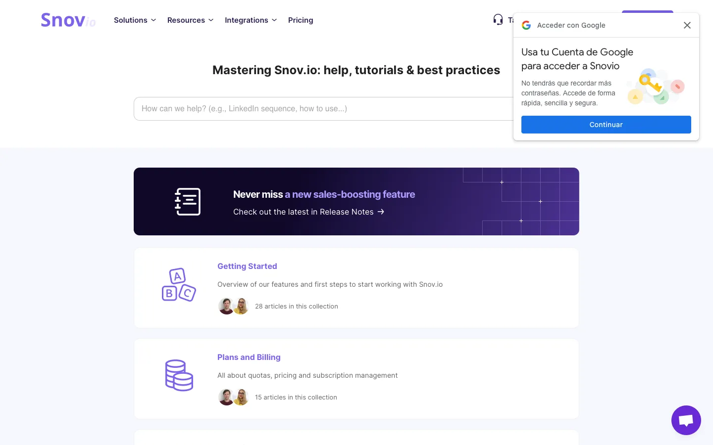 snov.io - Help Centre Screenshot Preview