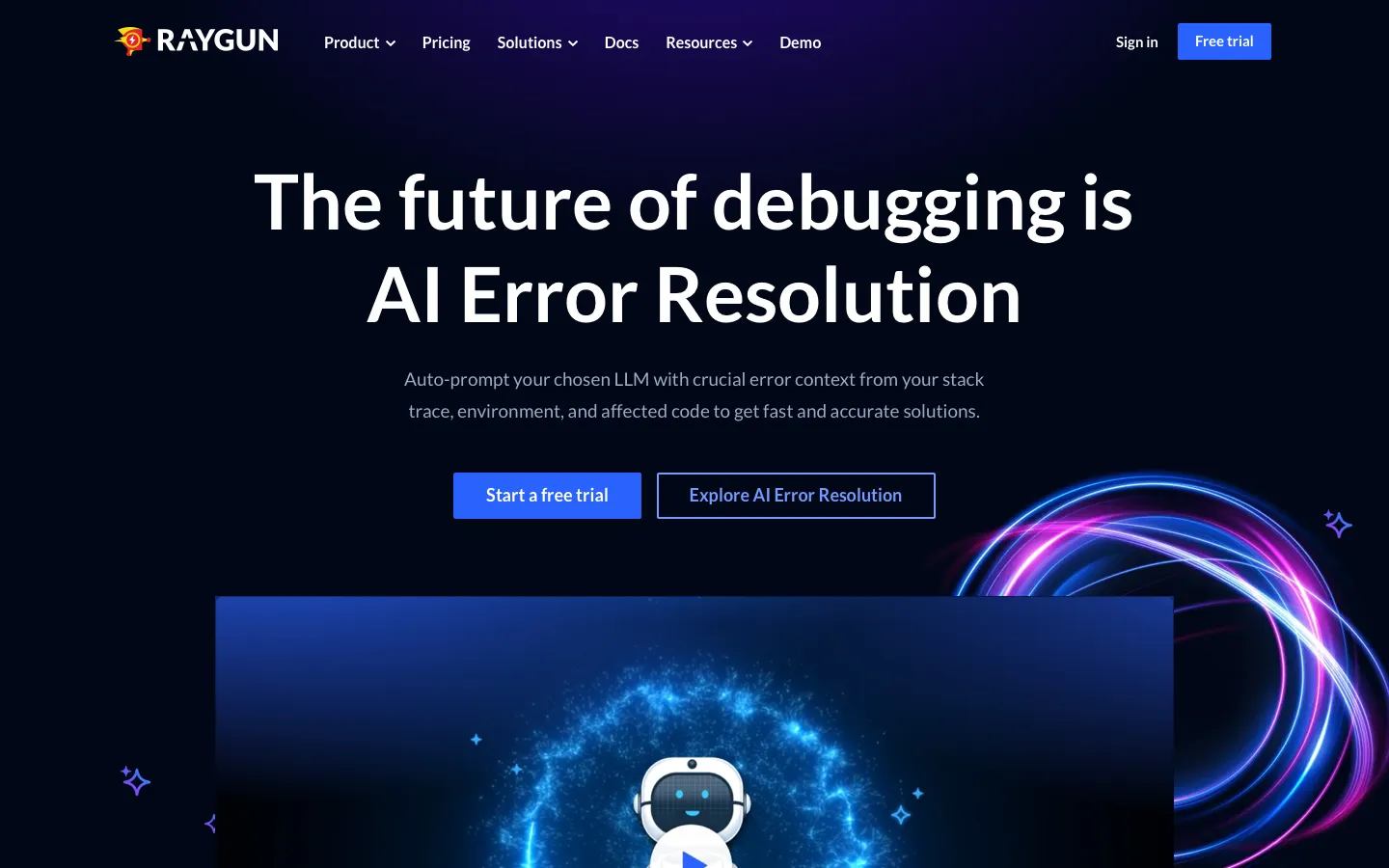 raygun.com - Landing Screenshot Preview