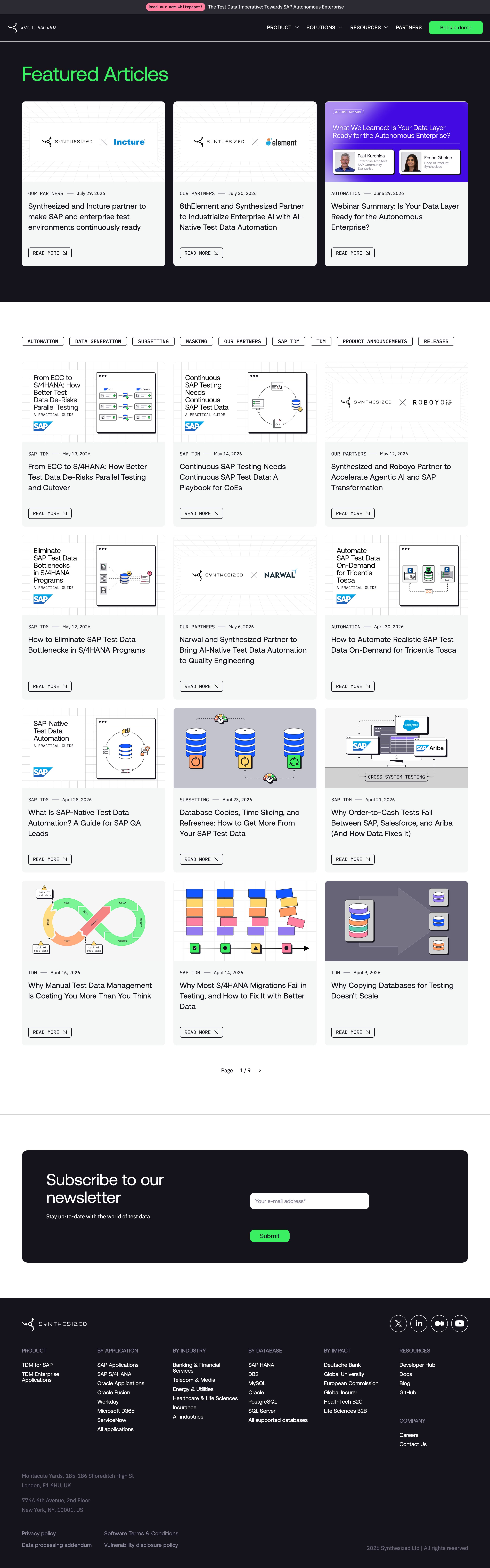 synthesized.io - Blog on test data management best practices - Synthesized - Desktop - Fri Jul 31 2026 21:39:38 GMT+0000 (Coordinated Universal Time) Screenshot