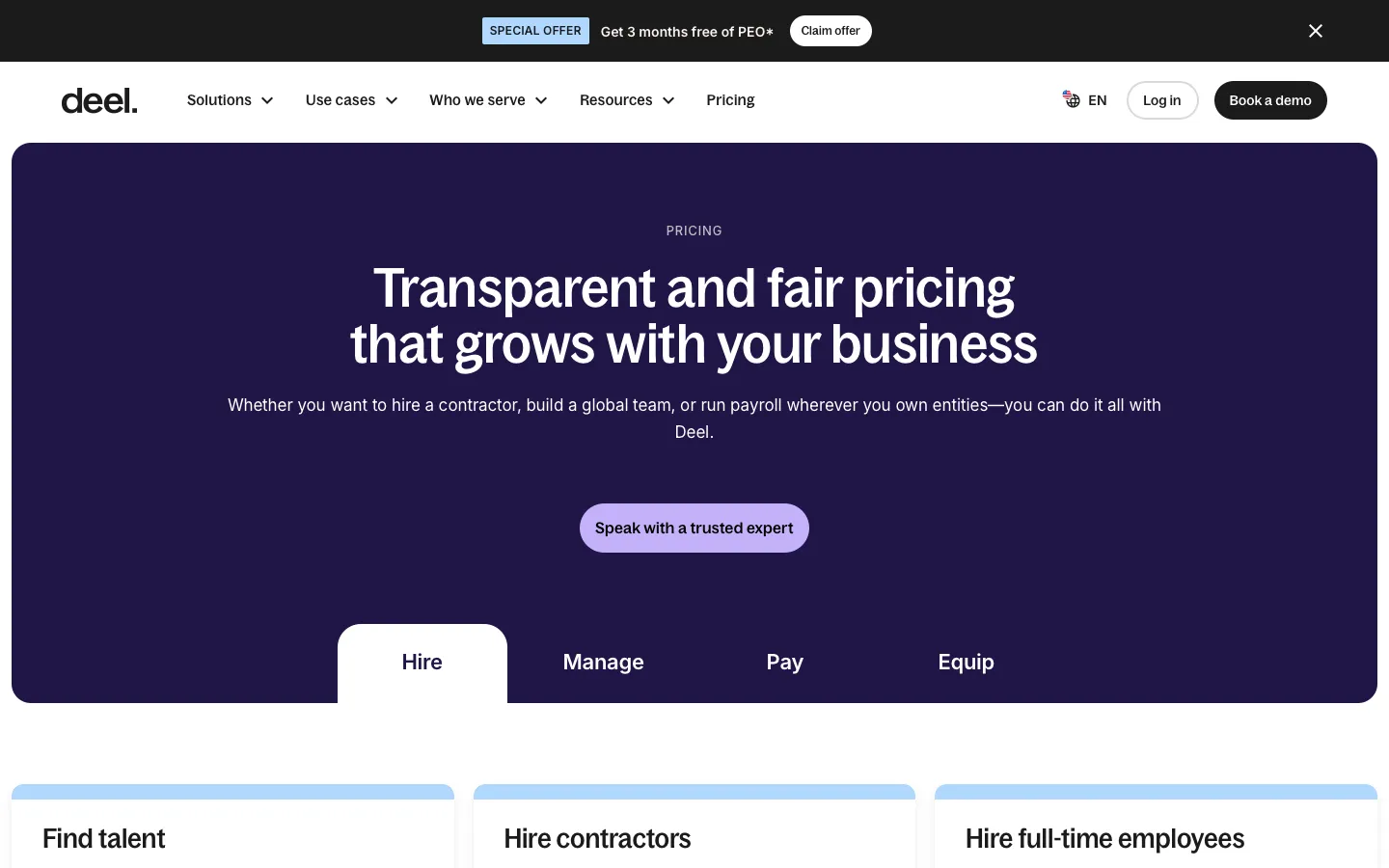 deel.com - Pricing Screenshot Preview
