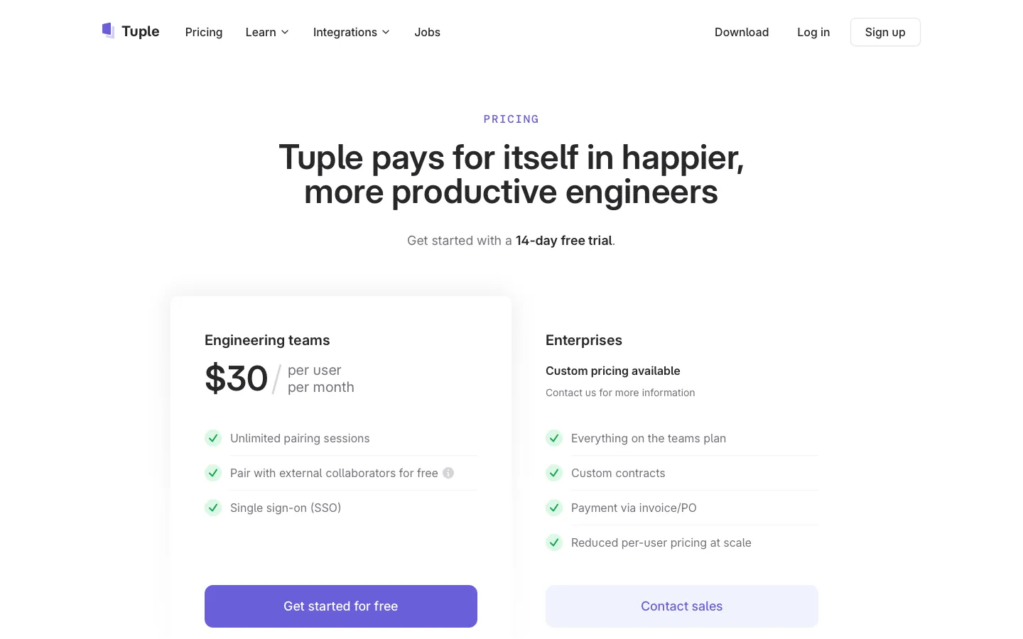 tuple.app - Pricing Screenshot Preview