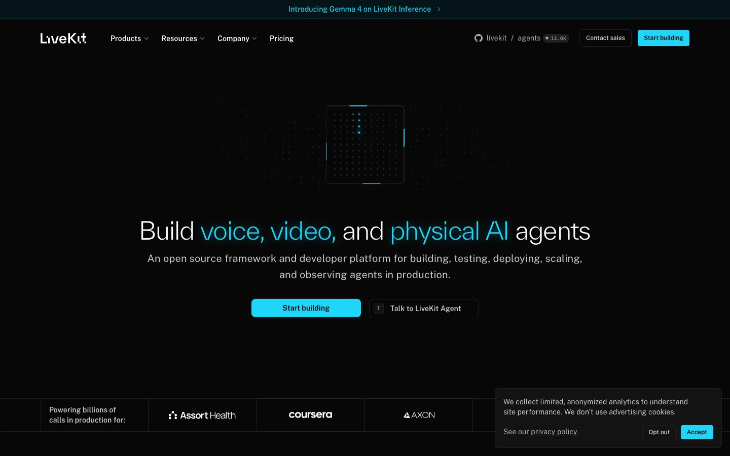 livekit.io - Landing Screenshot Preview