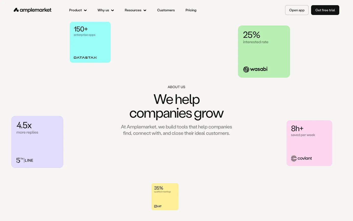 amplemarket.com - About Screenshot Preview