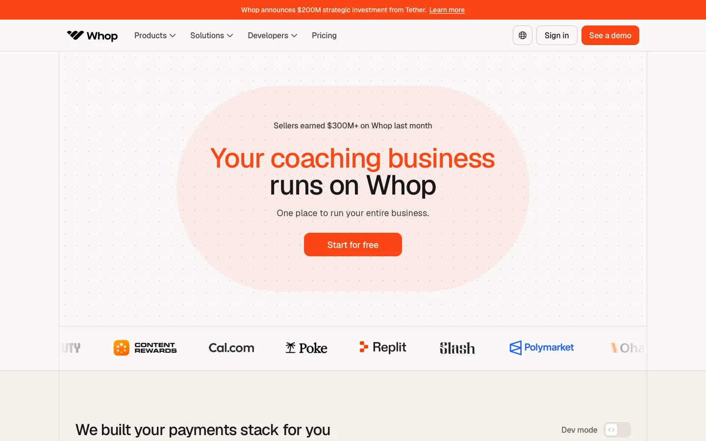 whop.com - Landing Screenshot Preview