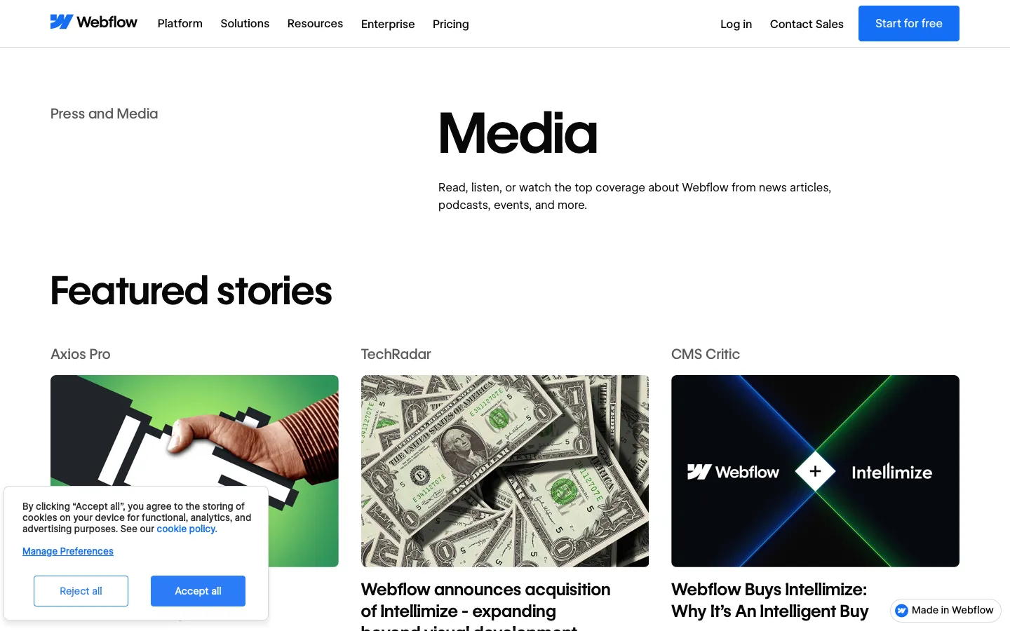 webflow.com - Press Screenshot Preview
