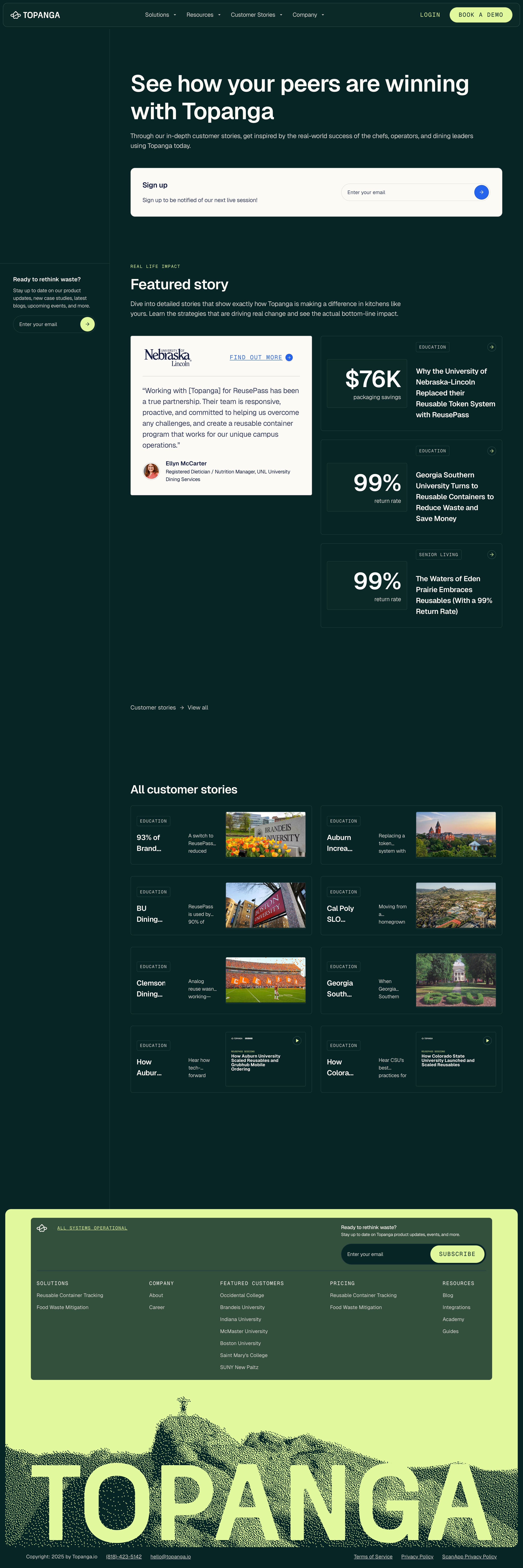 topanga.io - Topanga's Foodservice Solutions | Webinars & Case Studies - Desktop Screenshot