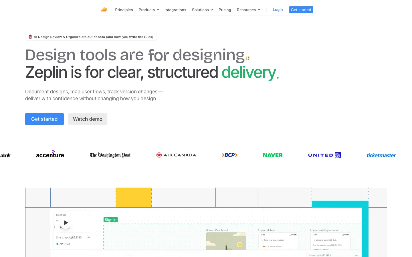 zeplin.io - Landing Screenshot Preview