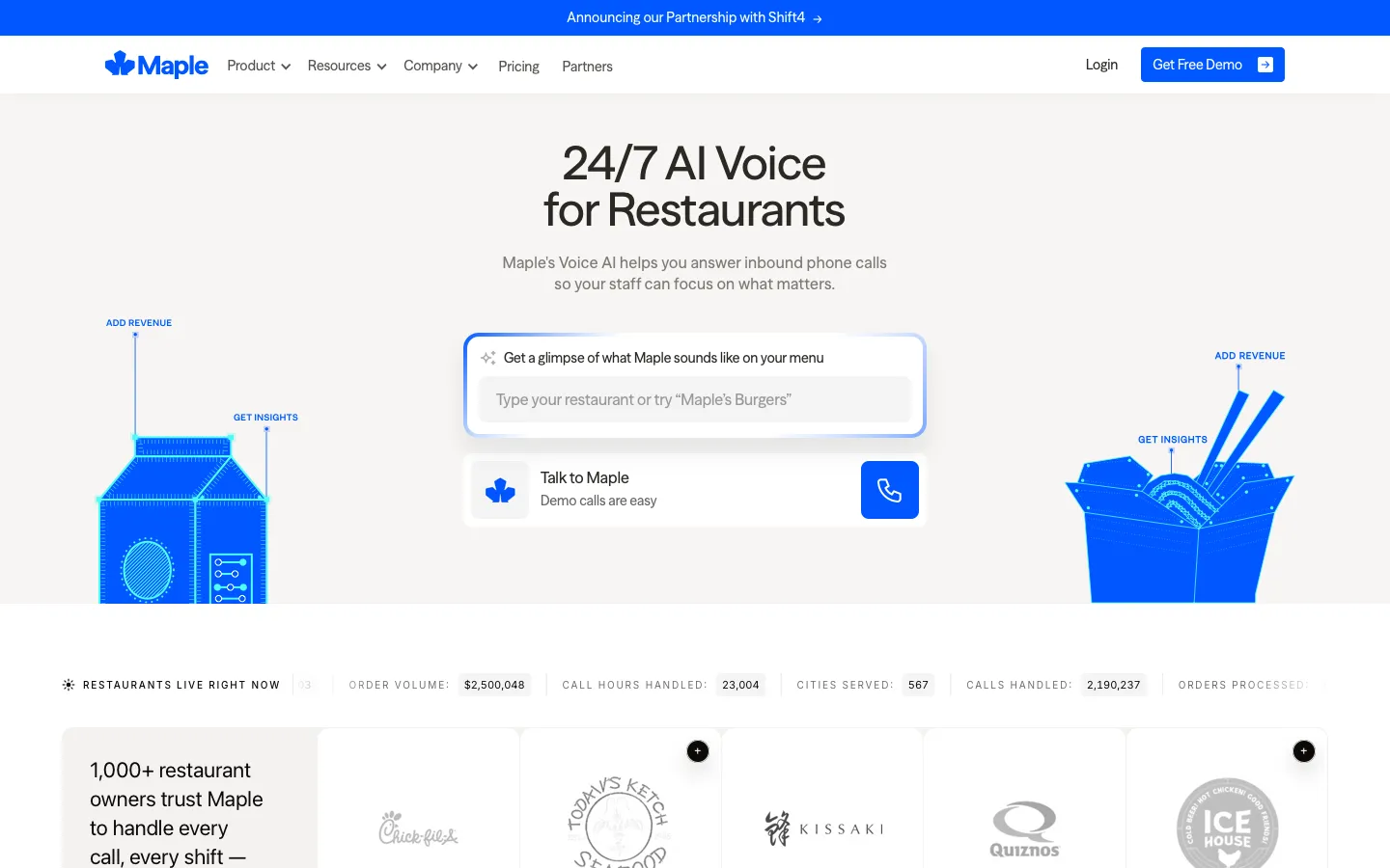 maple.inc - Landing Screenshot Preview