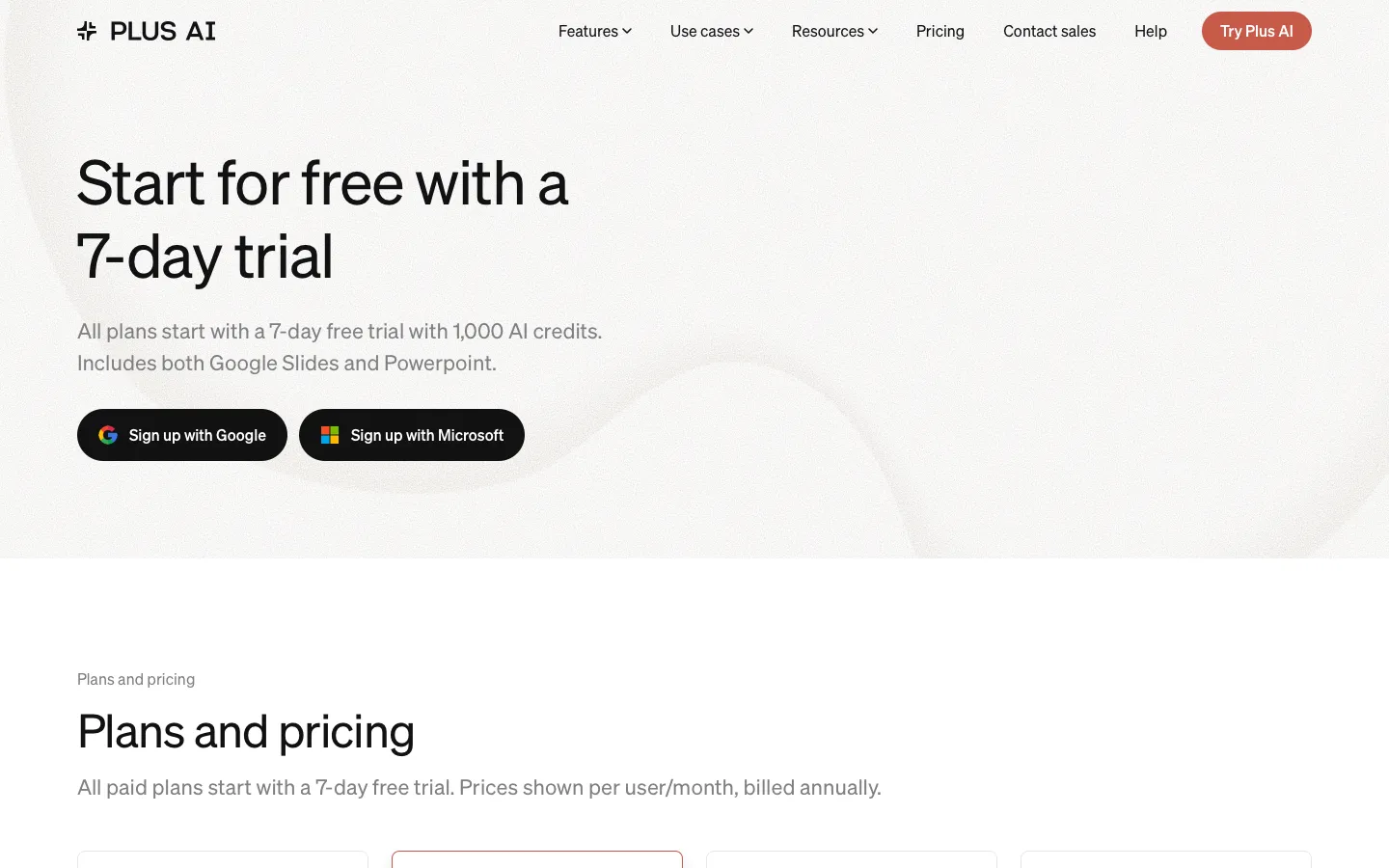 plusdocs.com - Pricing Screenshot Preview