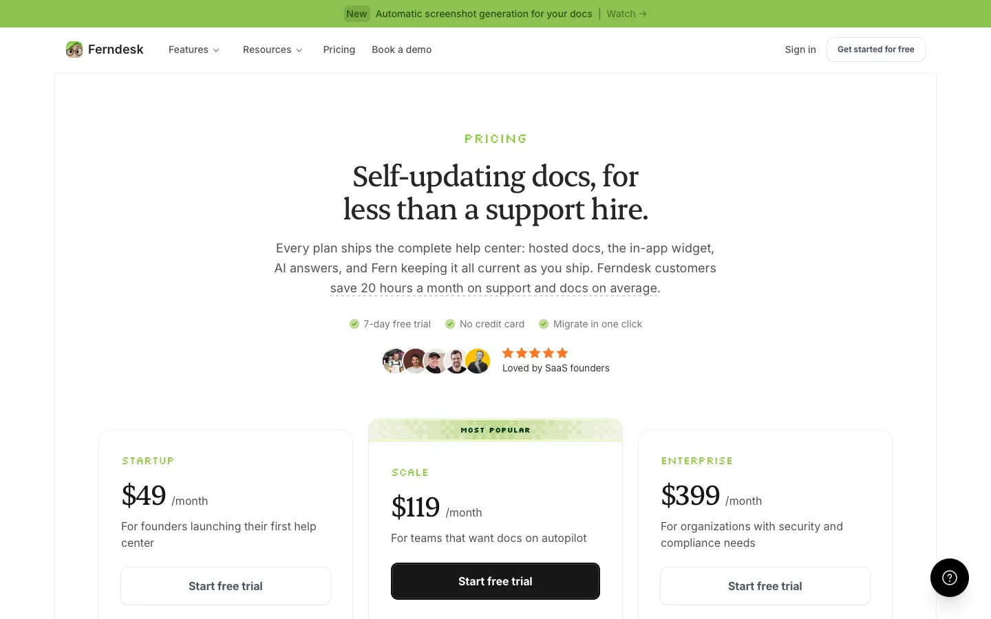 ferndesk.com - Pricing Screenshot Preview
