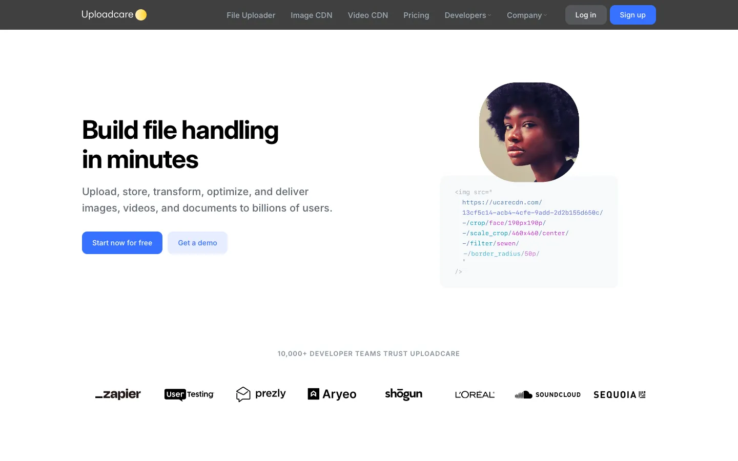 uploadcare.com - Landing Screenshot Preview