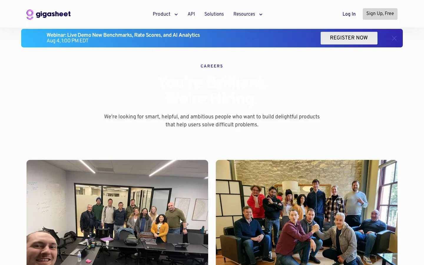 gigasheet.com - Careers Screenshot Preview