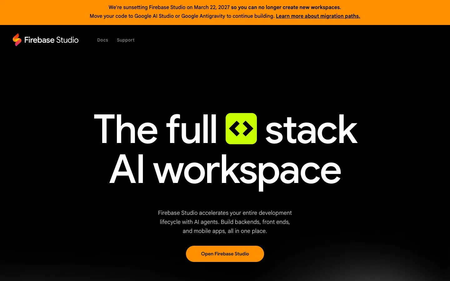firebase.studio - Landing Screenshot Preview