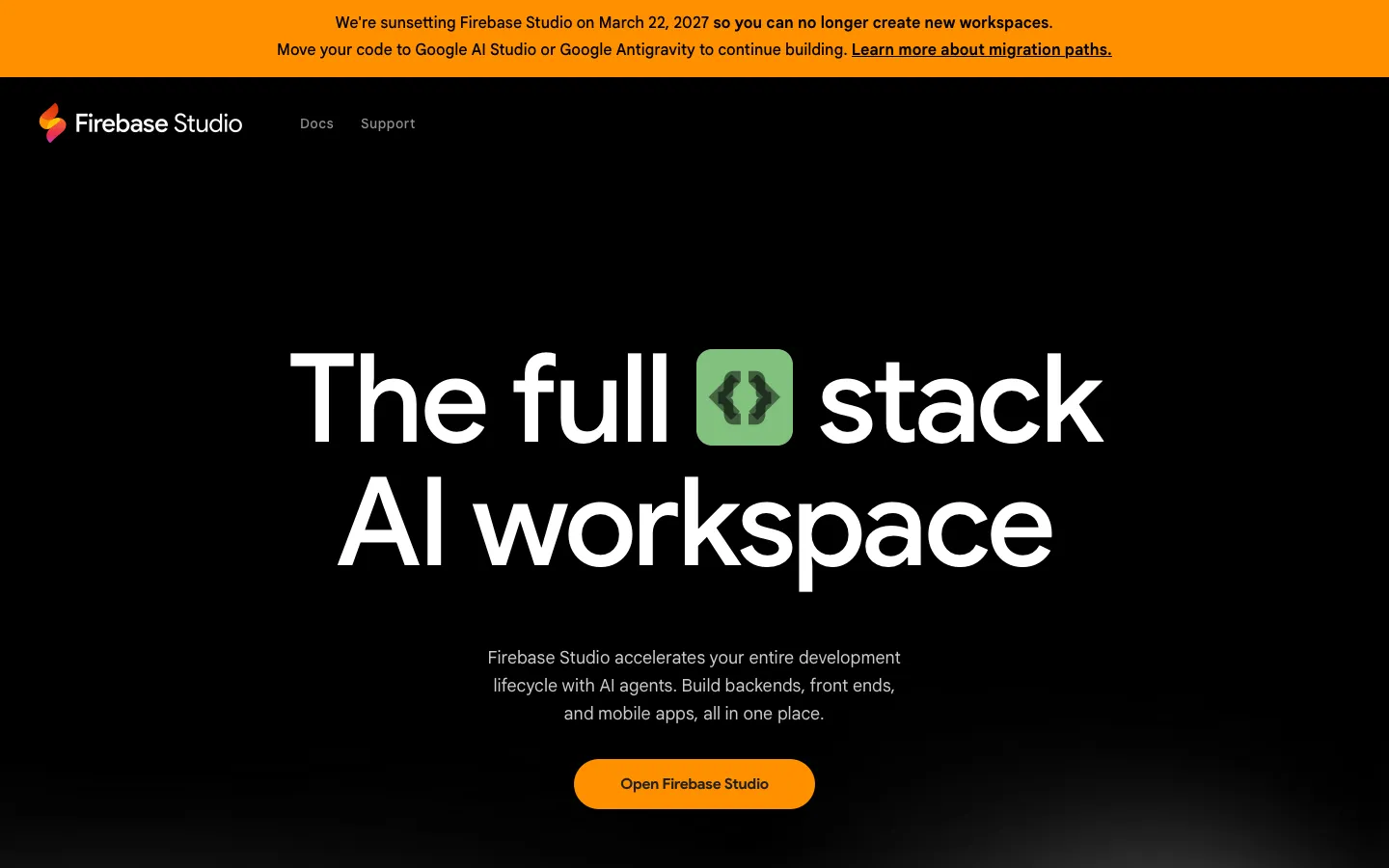 firebase.studio - Landing Screenshot Preview
